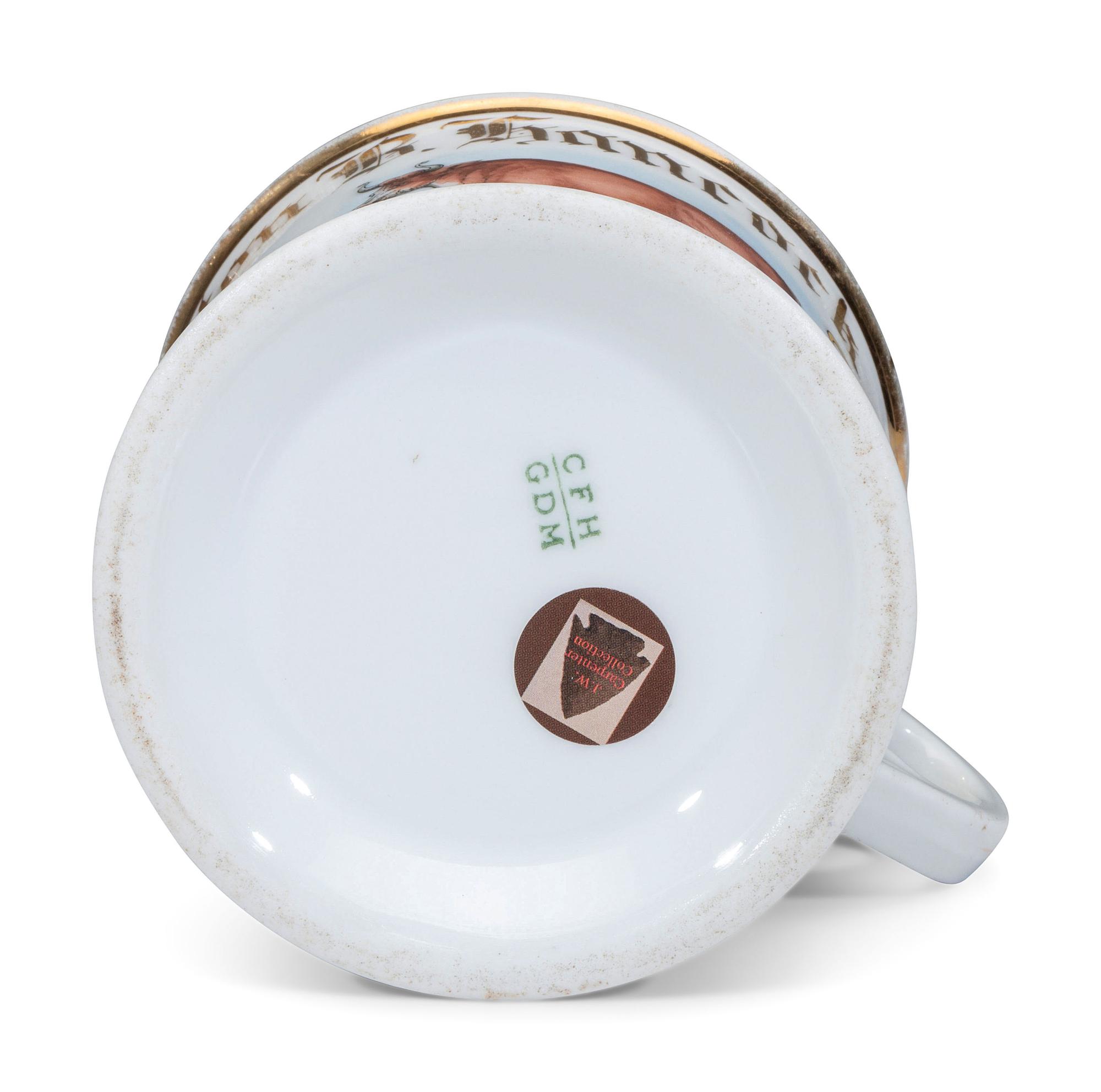 An Unusual Fraternal Butcher's Porcelain Occupational Shaving Mug