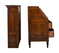 A Louis XVI Provincial Walnut Bureau Bookcase