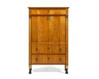 An Empire Style Gilt Metal Mounted Fruitwood Secretaire à Abattant