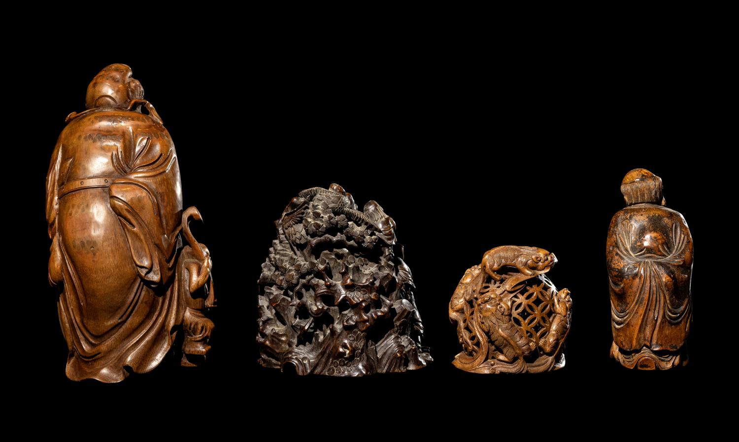 Four Chinese Bamboo Carvings