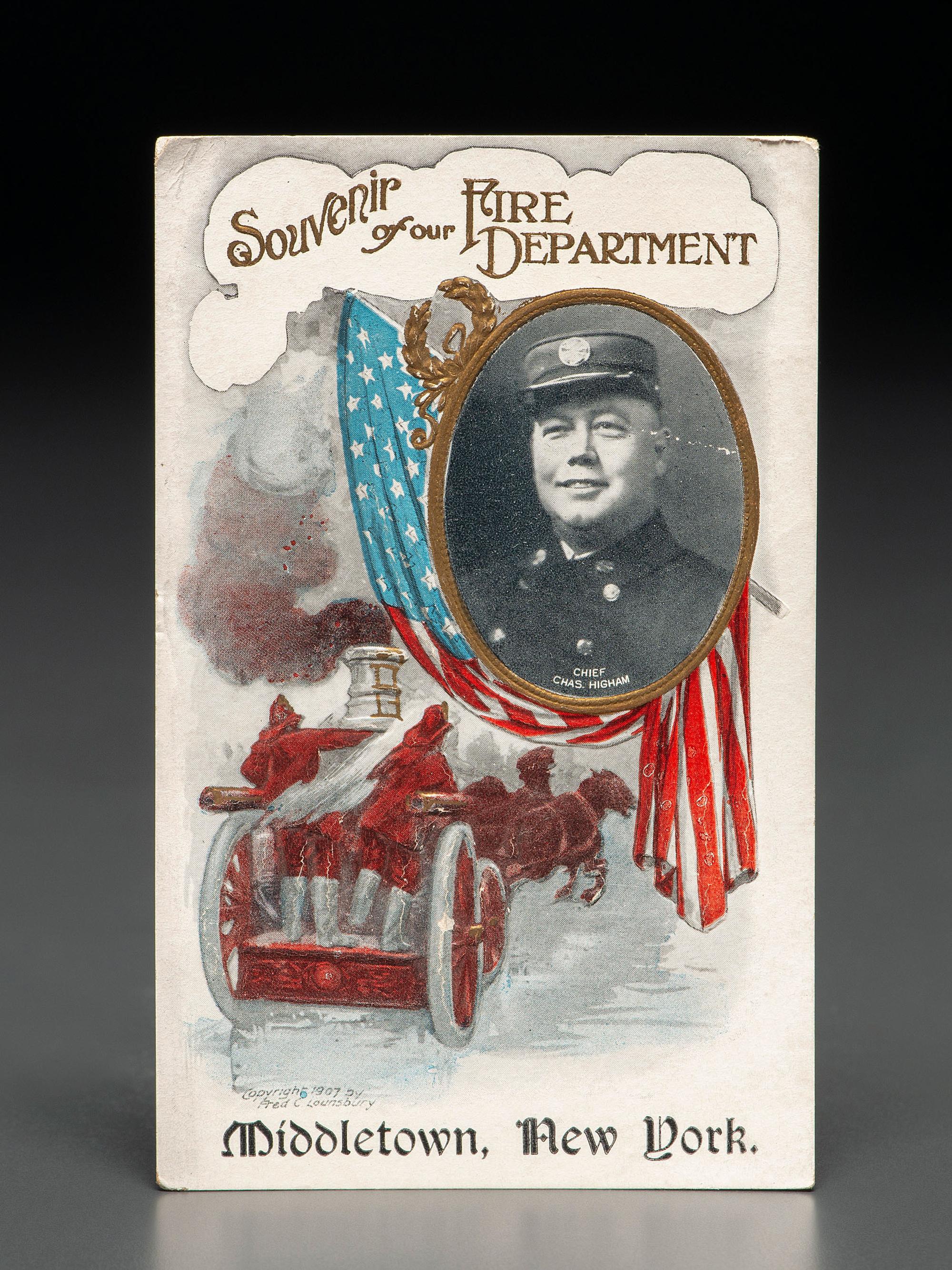 A Fire Chief's Porcelain Occupational Shaving Mug Belonging to Charles Higham