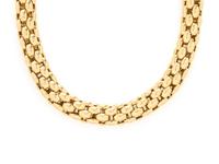 YELLOW GOLD MESH COLLAR NECKLACE