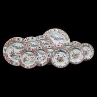 Thirteen Chinese Export Famille Rose Porcelain Dishes, 18th Century 清中期 外銷粉彩賞盤十三件