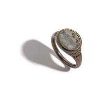 A Roman Silver and Chalcedony Finger Ring with the God Jupiter