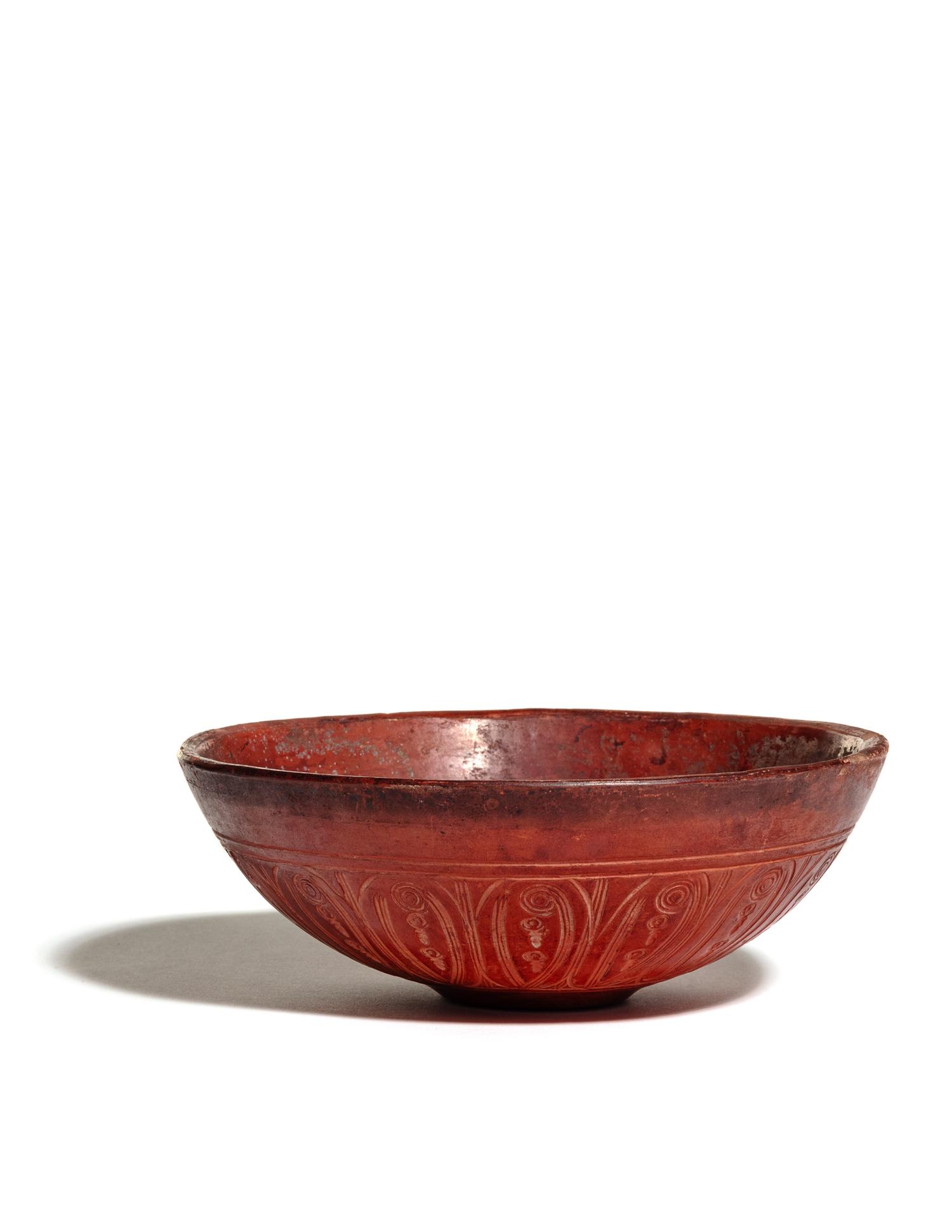 A Middle Eastern Slip-Decorated Pottery Bowl