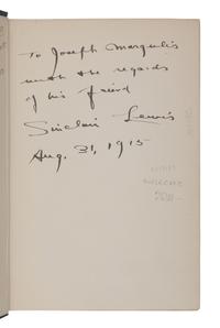 LEWIS, Sinclair (1885-1951). The Trail of the Hawk . New York: Harper & Brothers, 1915.