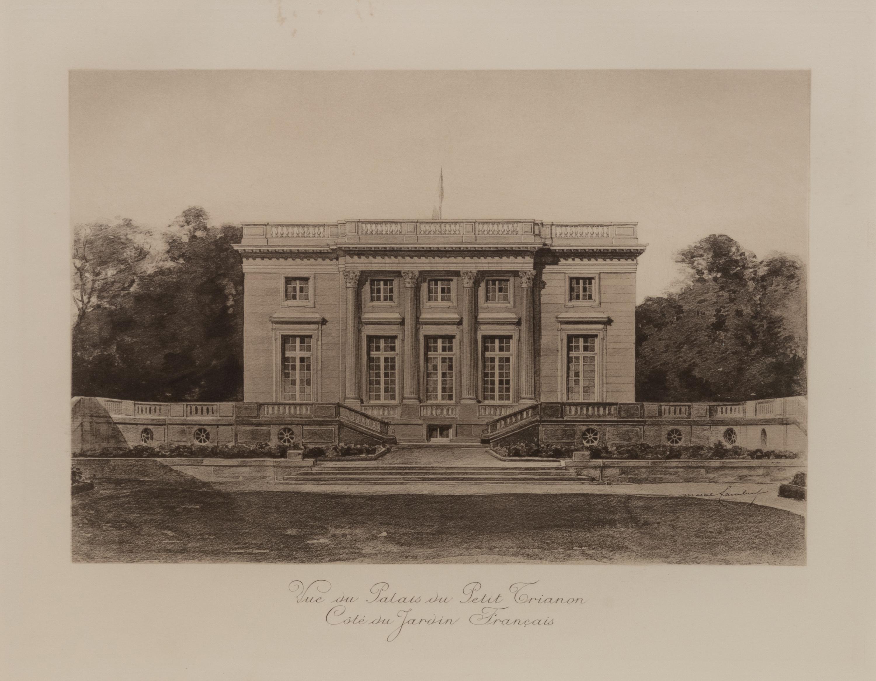 A Set of Six Framed Engravings Depicting Versailles and the Petit Trianon