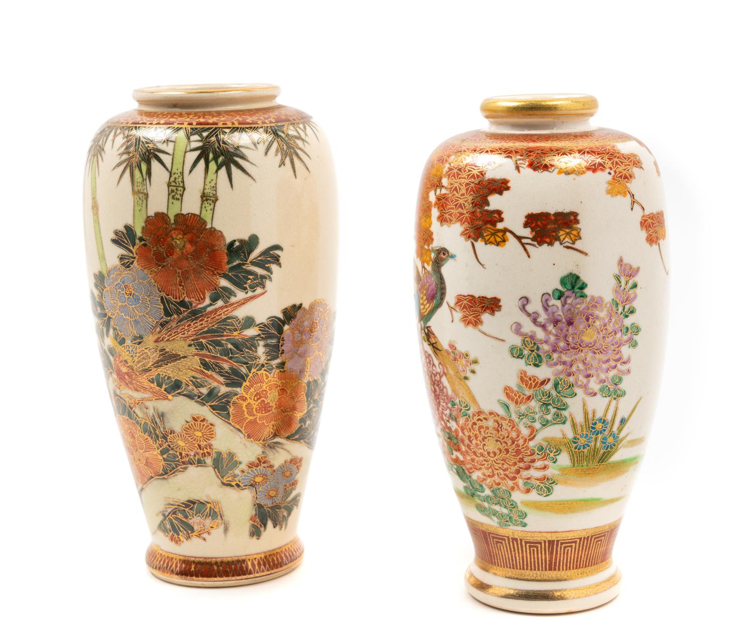 Two Japanese Satsuma Vases