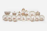 A Meissen chinoiserie porcelain tea and coffee service circa 1735