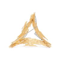ANDREW GRIMA, YELLOW GOLD AND DIAMOND BROOCH