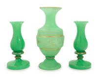 Three Opaline Glass Vases