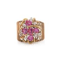 CLARITY-ENHANCED PINK SAPPHIRE AND DIAMOND RING