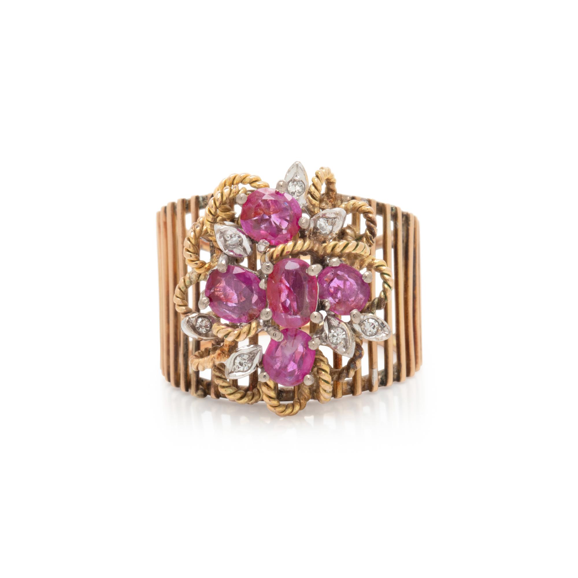 CLARITY-ENHANCED PINK SAPPHIRE AND DIAMOND RING