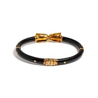 CRAIG DRAKE, SILVER AND ENAMEL PANTHER BANGLE BRACELET