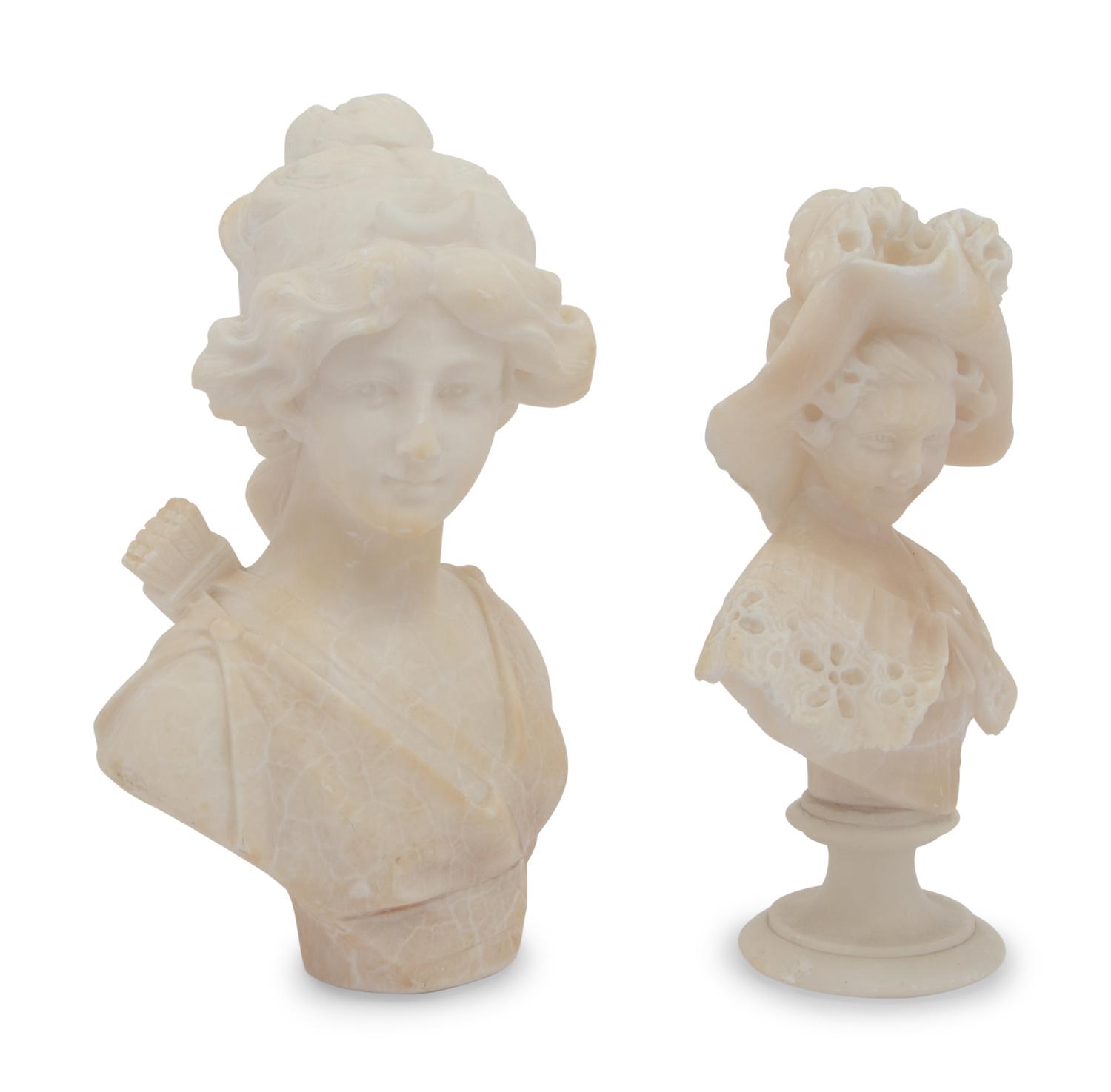 Two Italian Alabaster Busts
