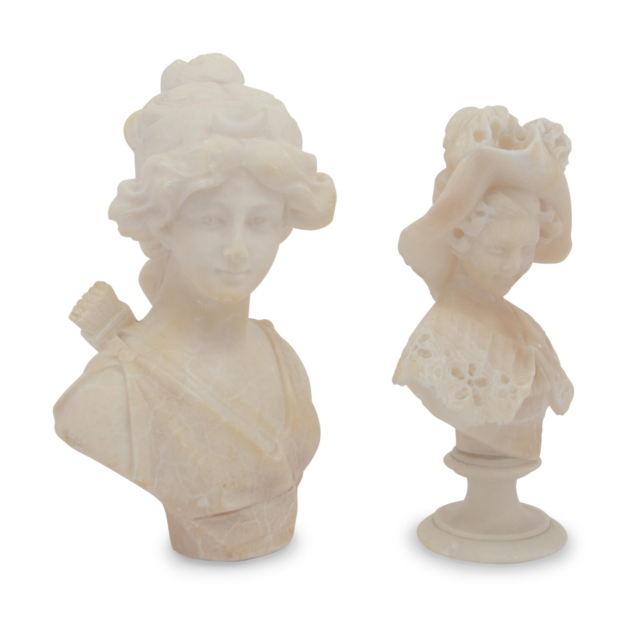 Two Italian Alabaster Busts