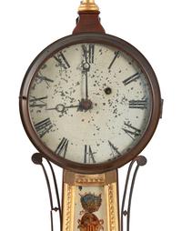 A Scarce Federal 'Battle of Lexington' Parcel Gilt Mahogany Banjo Clock