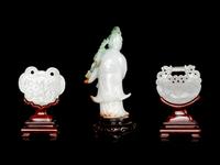 Three Chinese Carved Jadiete Articles