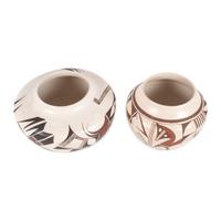 Pair of Polychrome Pottery Jars
