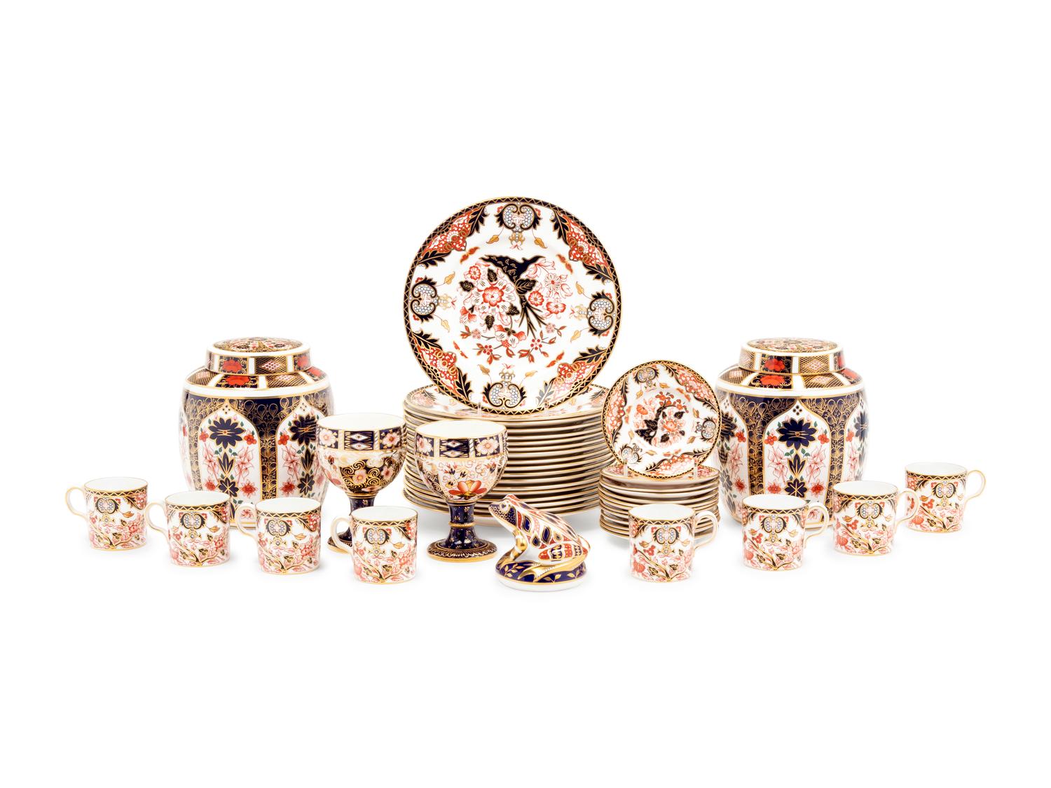 A Royal Crown Derby Porcelain Dessert Service