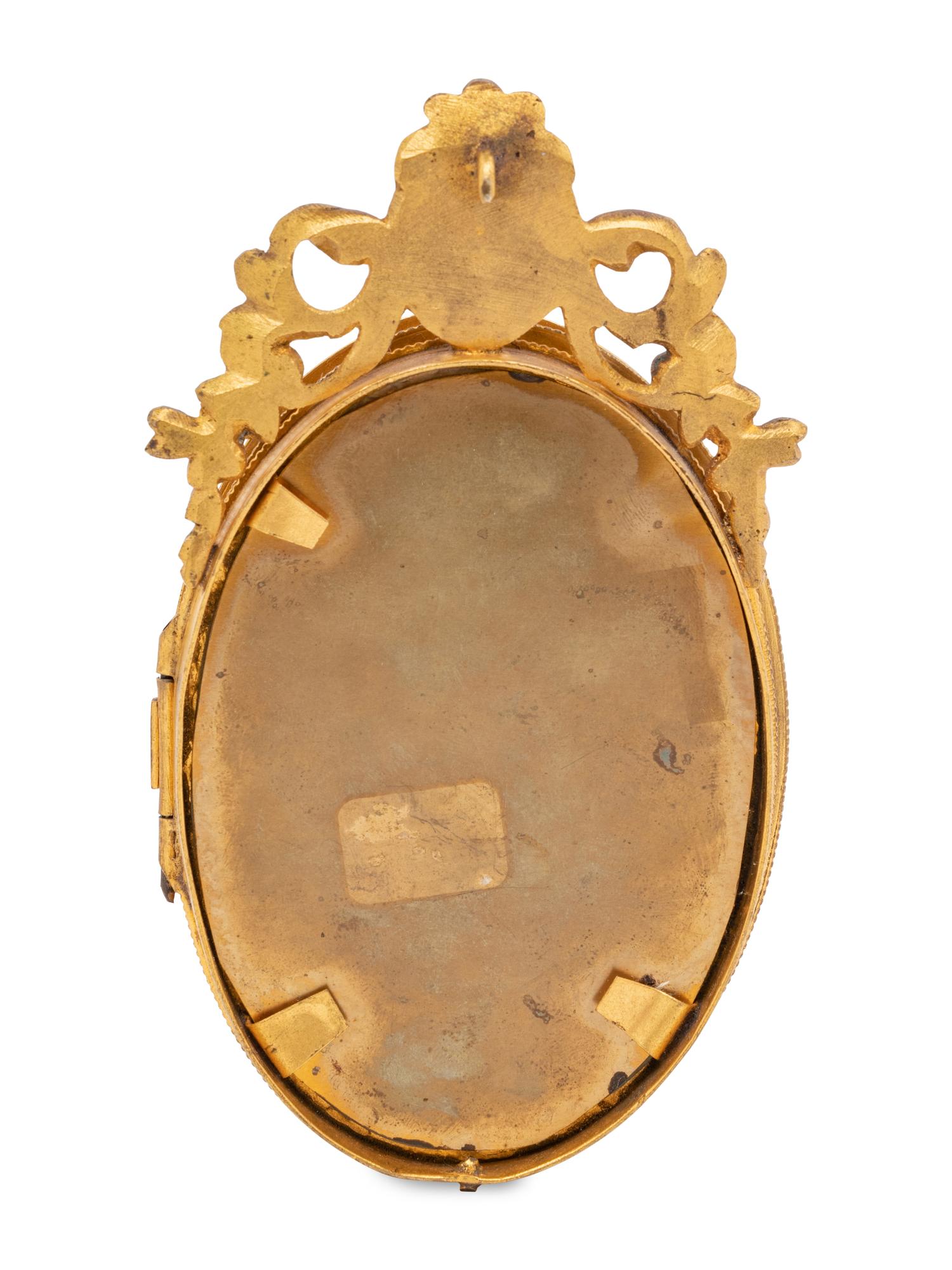 A Continental Pietra Dura Plaque Mounted in a Gilt Bronze Frame