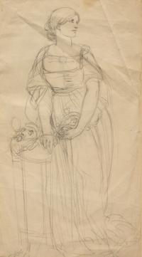 An early preliminary study of Helen Faucit as Antigone , c. 1845