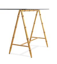 A Nicholas Haslam Gilt Metal and Glass Dining Table or Desk Retailed by Scalamandré