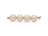 CULTURED PEARL SAFETY PIN BROOCH