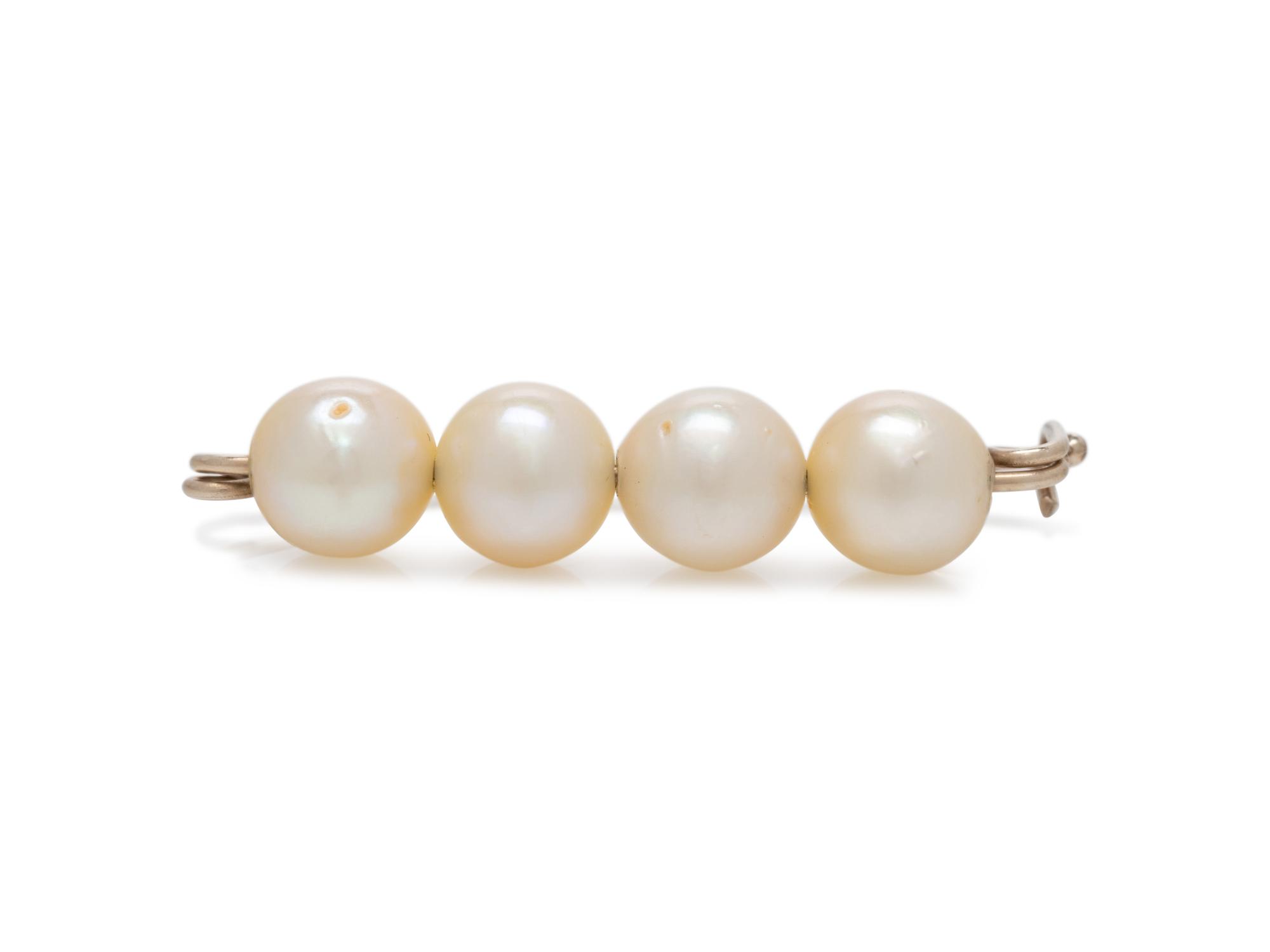 CULTURED PEARL SAFETY PIN BROOCH
