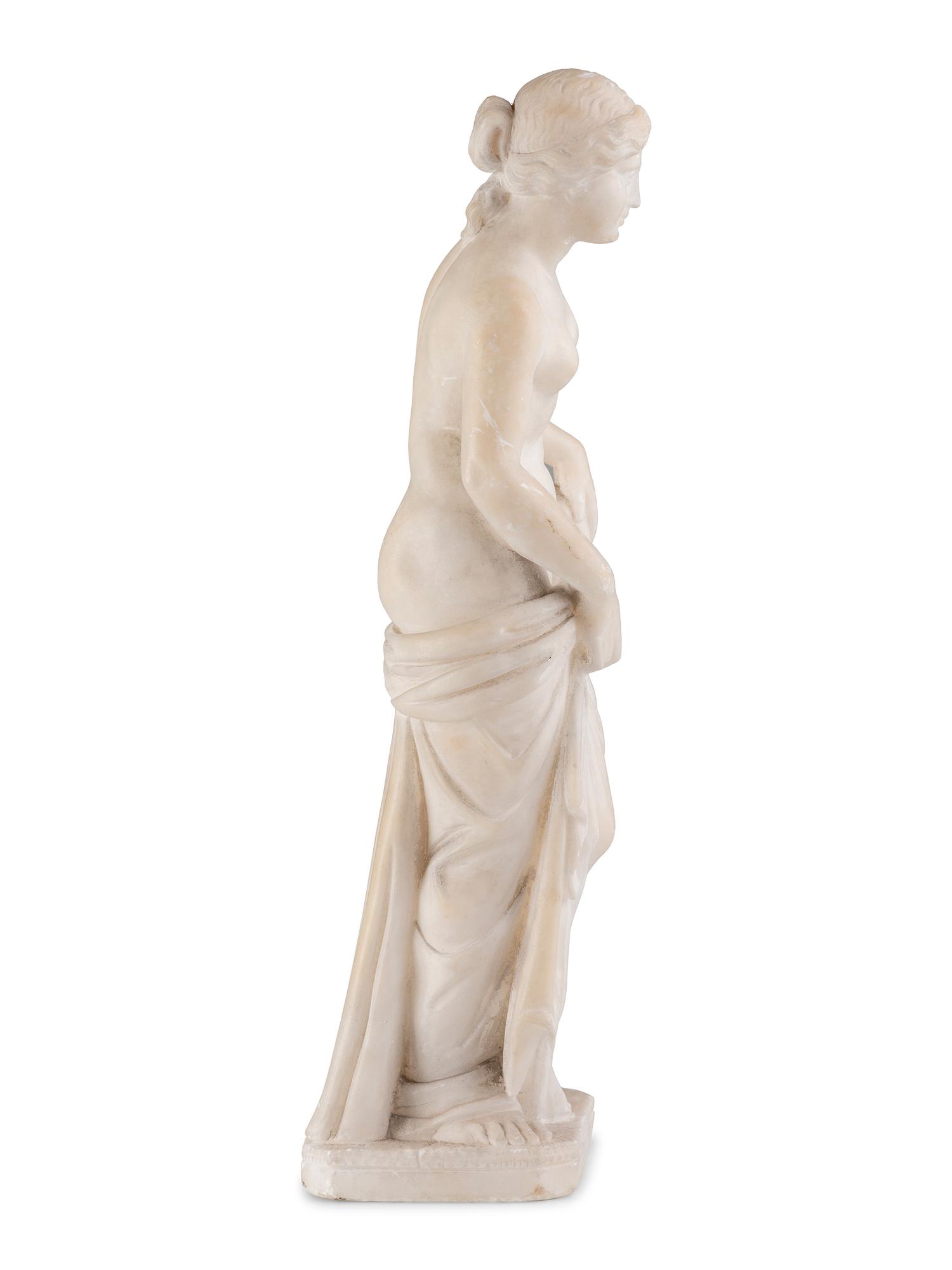 A Neoclassical Carved Alabaster Figure of Aphrodite