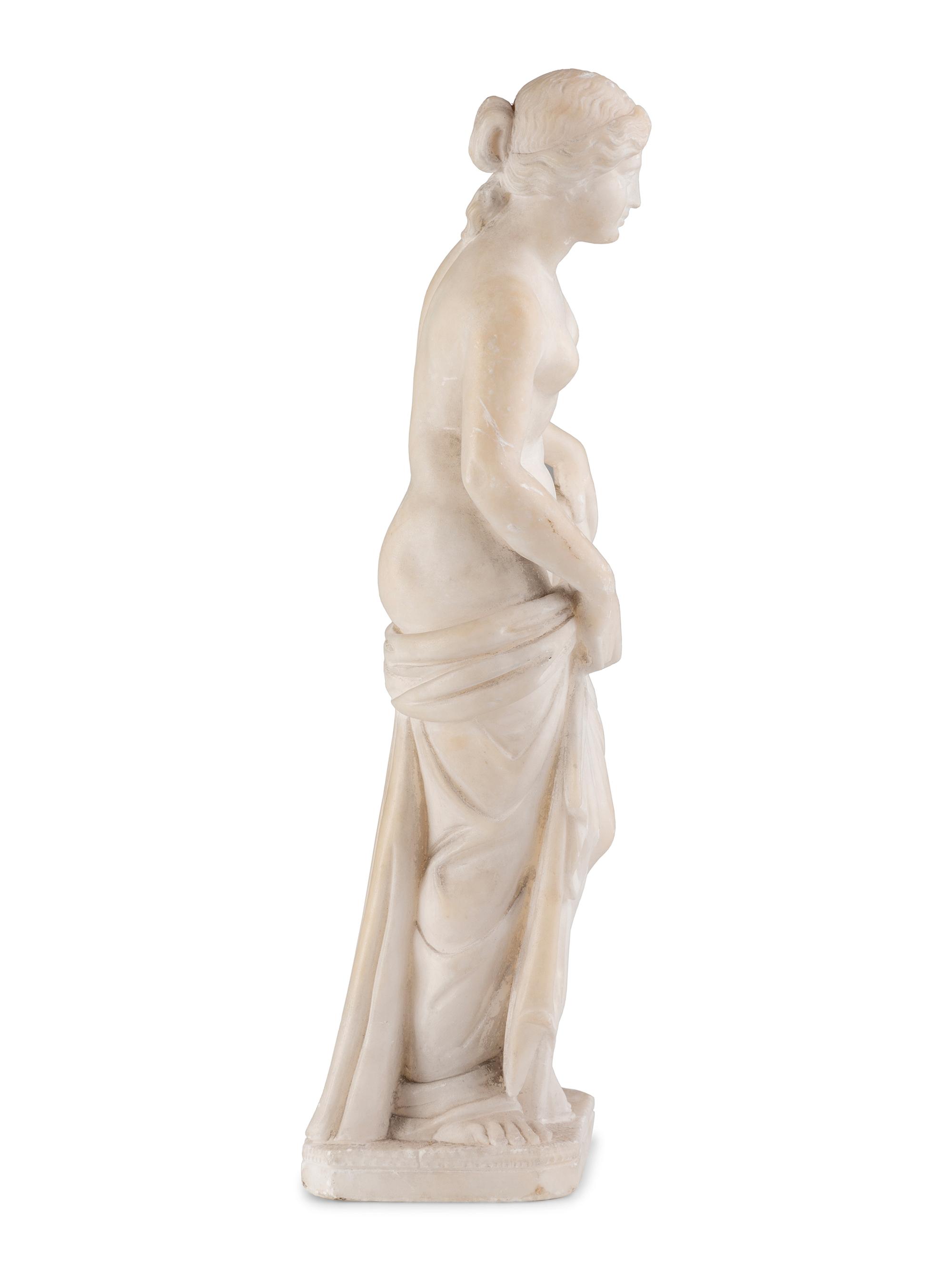 A Neoclassical Carved Alabaster Figure of Aphrodite