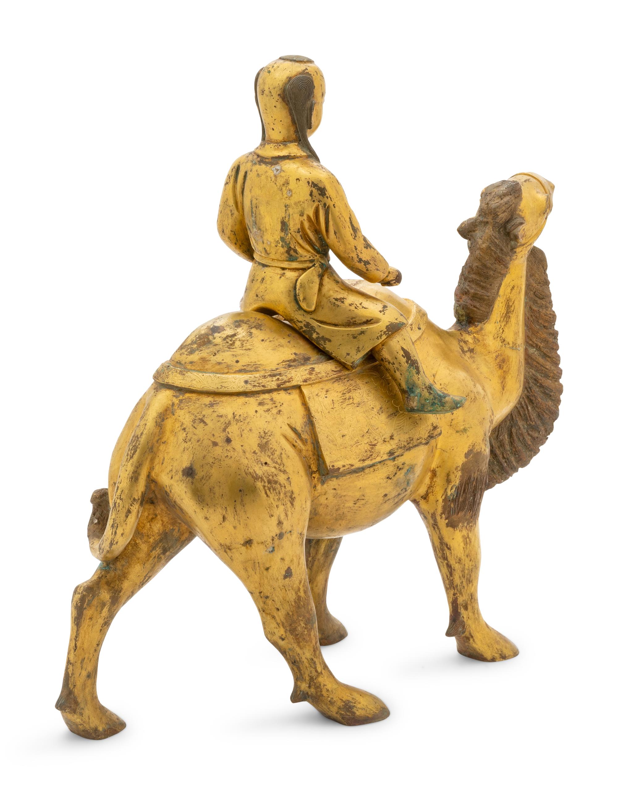 A Gilt Bronze Figure of Equestrian