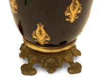 A Gilt Metal Mounted Cobalt and Gilt Decorated Porcelain Table Lamp