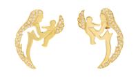 A Pair of Yellow Gold and Diamond Earrings 6.20 dwts.