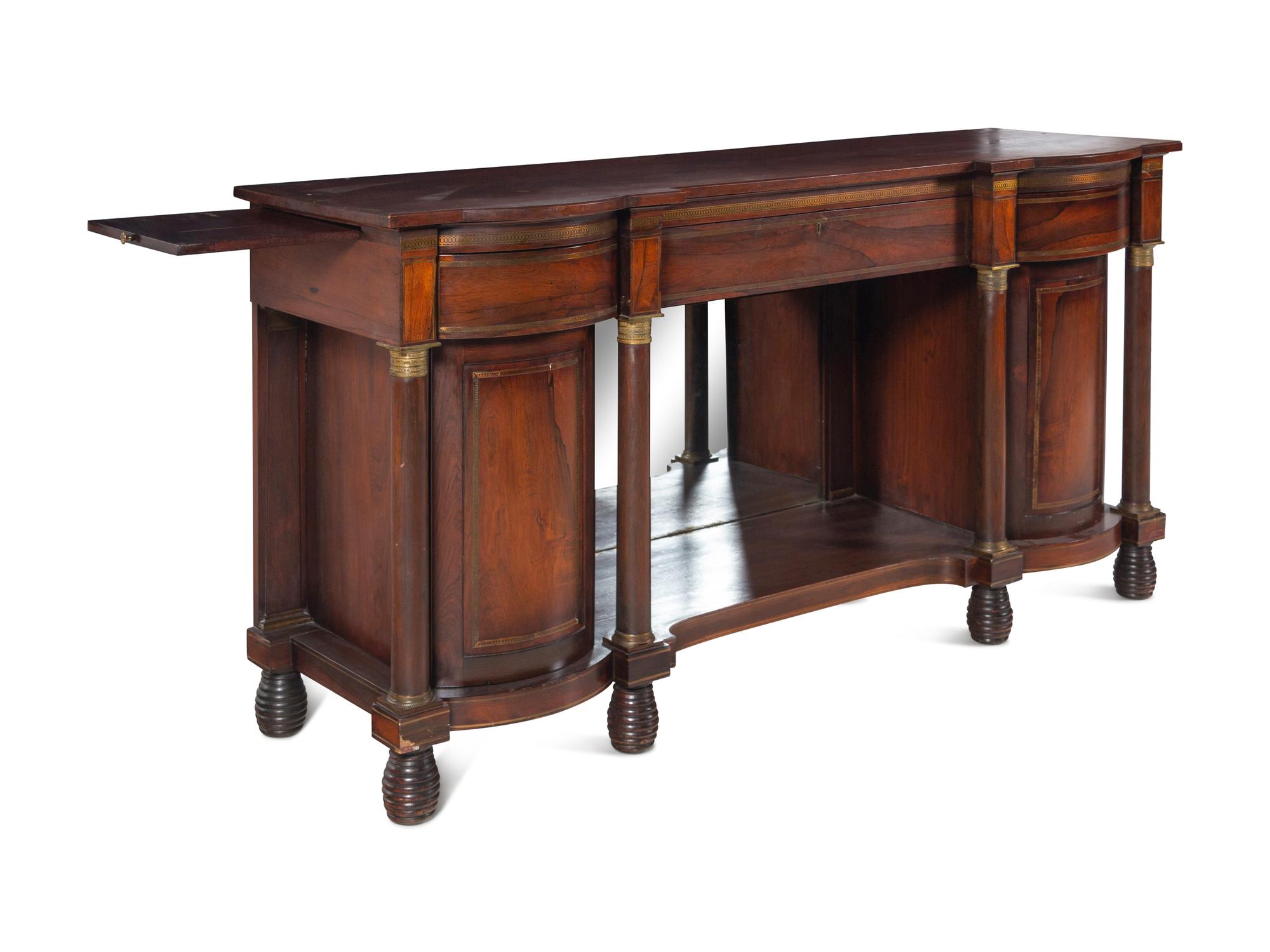 A Regency Gilt Metal Mounted Indian Rosewood Sideboard