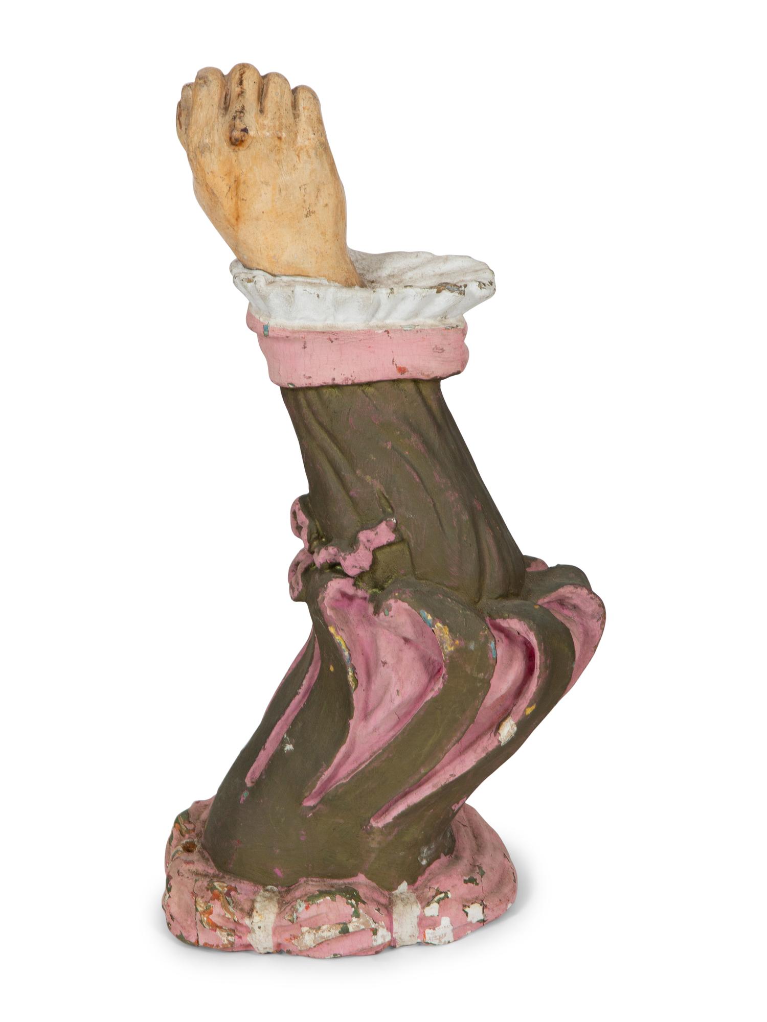 Four Venetian Style Carved and Painted Arm-form Wall Sconces