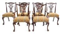 A Set of Eight Chippendale Style Mahogany Dining Chairs Height 39 inches. — LATE 19TH/EARLY 20TH CENTURY