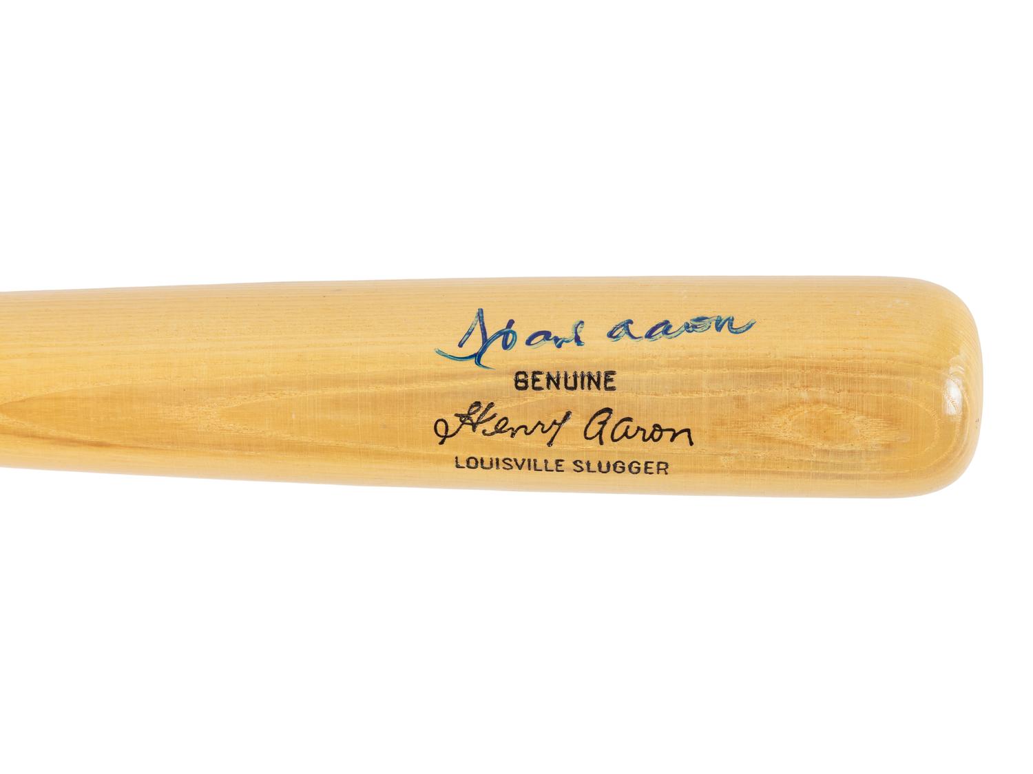A Hank Aaron Signed Autograph Bat (Beckett Authentication Services Letter)