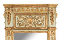 An Italian Neoclassical Painted and Parcel Gilt Mirror