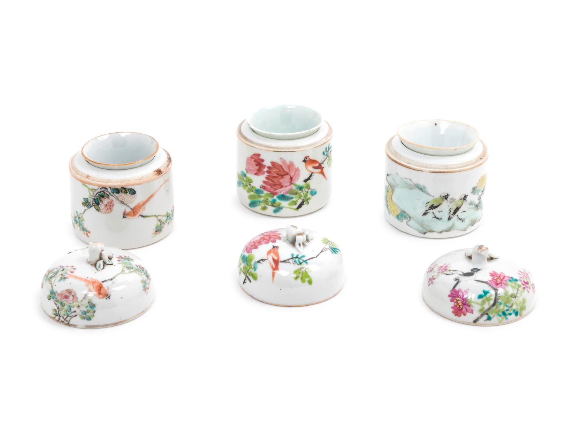 Seven Chinese Famille Rose Porcelain Tea Wares