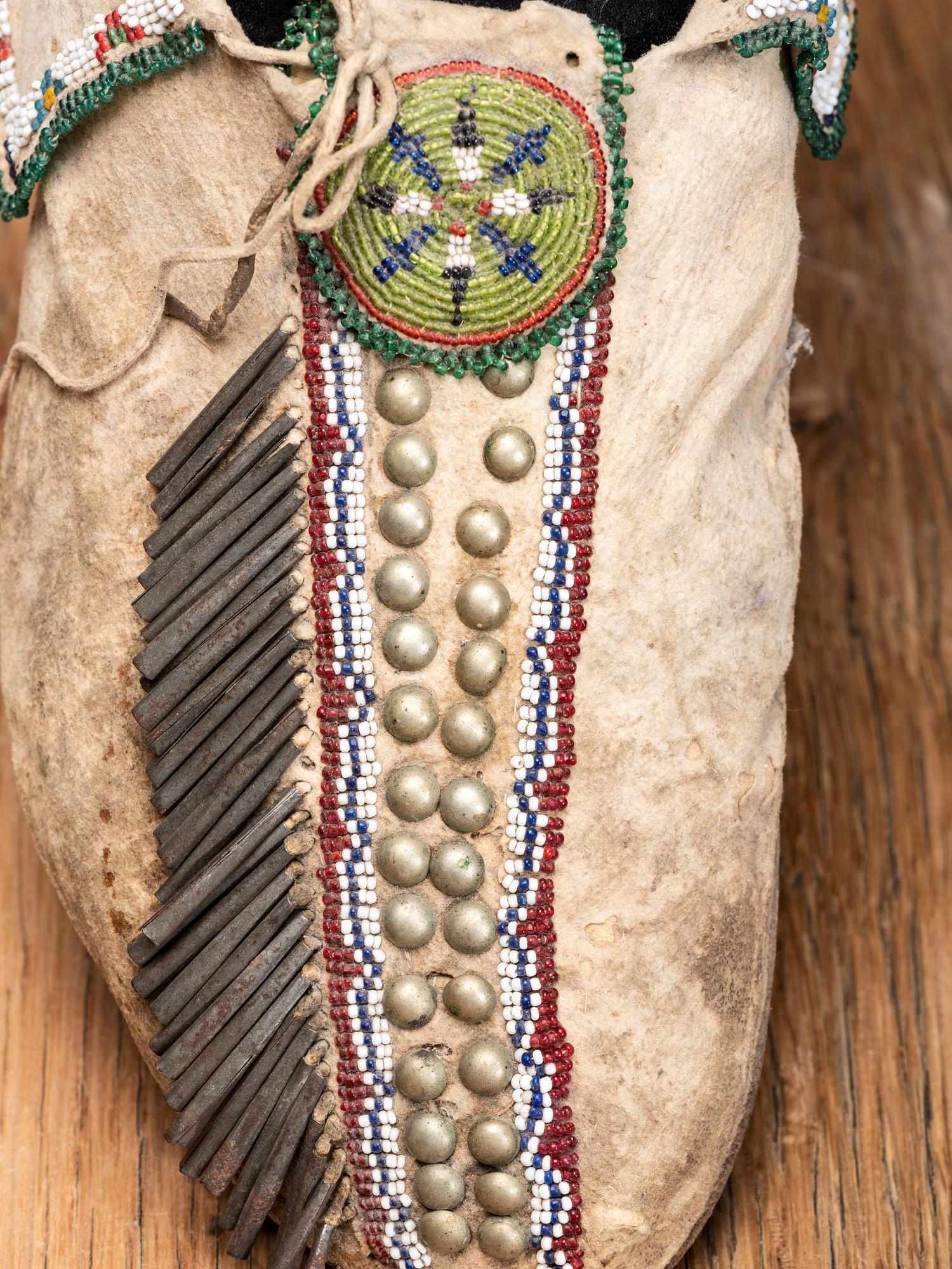 Comanche Beaded Hide Moccasins