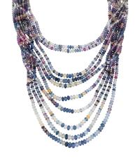 MULTISTRAND SAPPHIRE BEAD NECKLACE WITH CARTIER CLASP