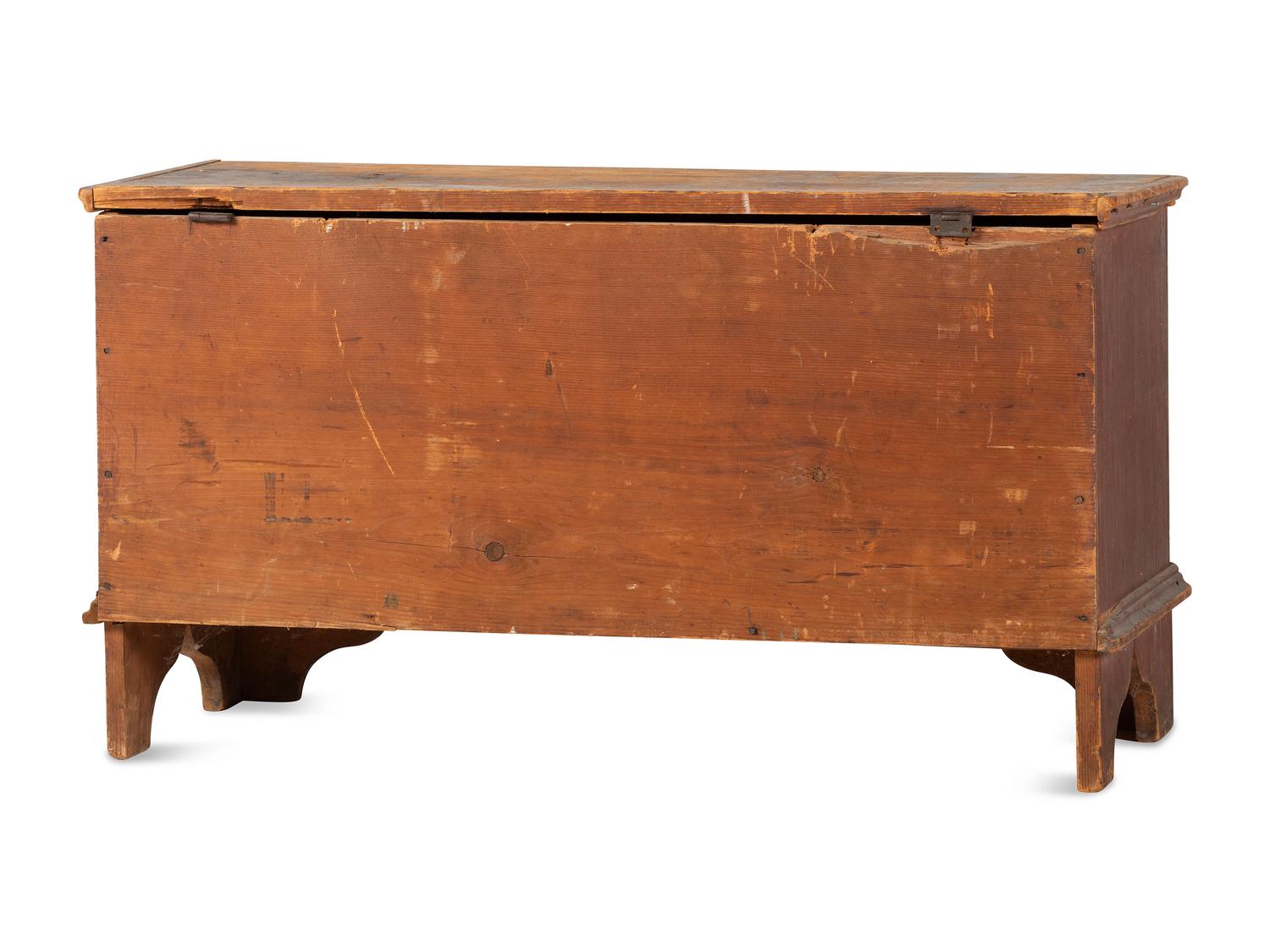 A Chippendale Red Painted Pine Blanket Chest