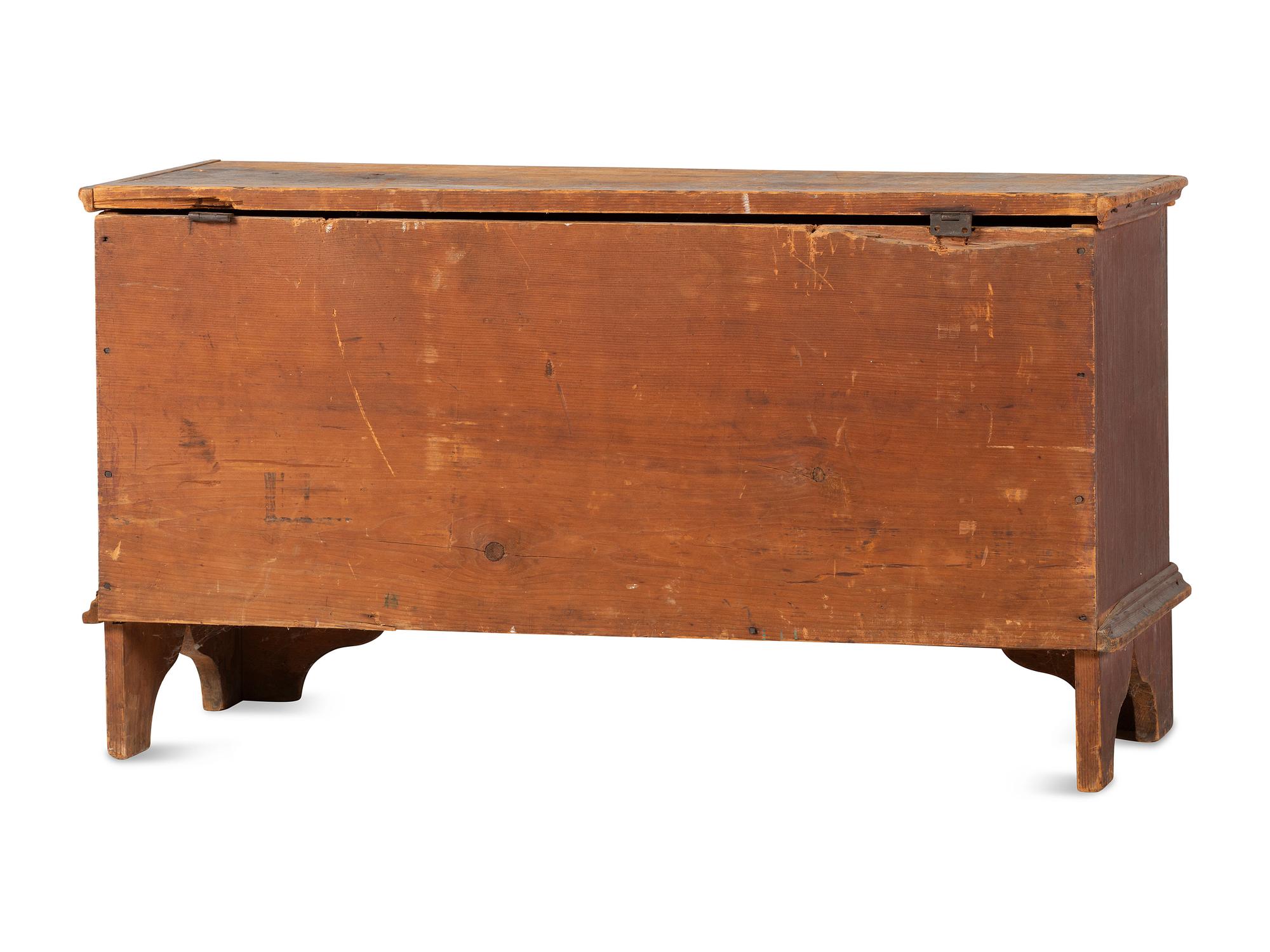A Chippendale Red Painted Pine Blanket Chest