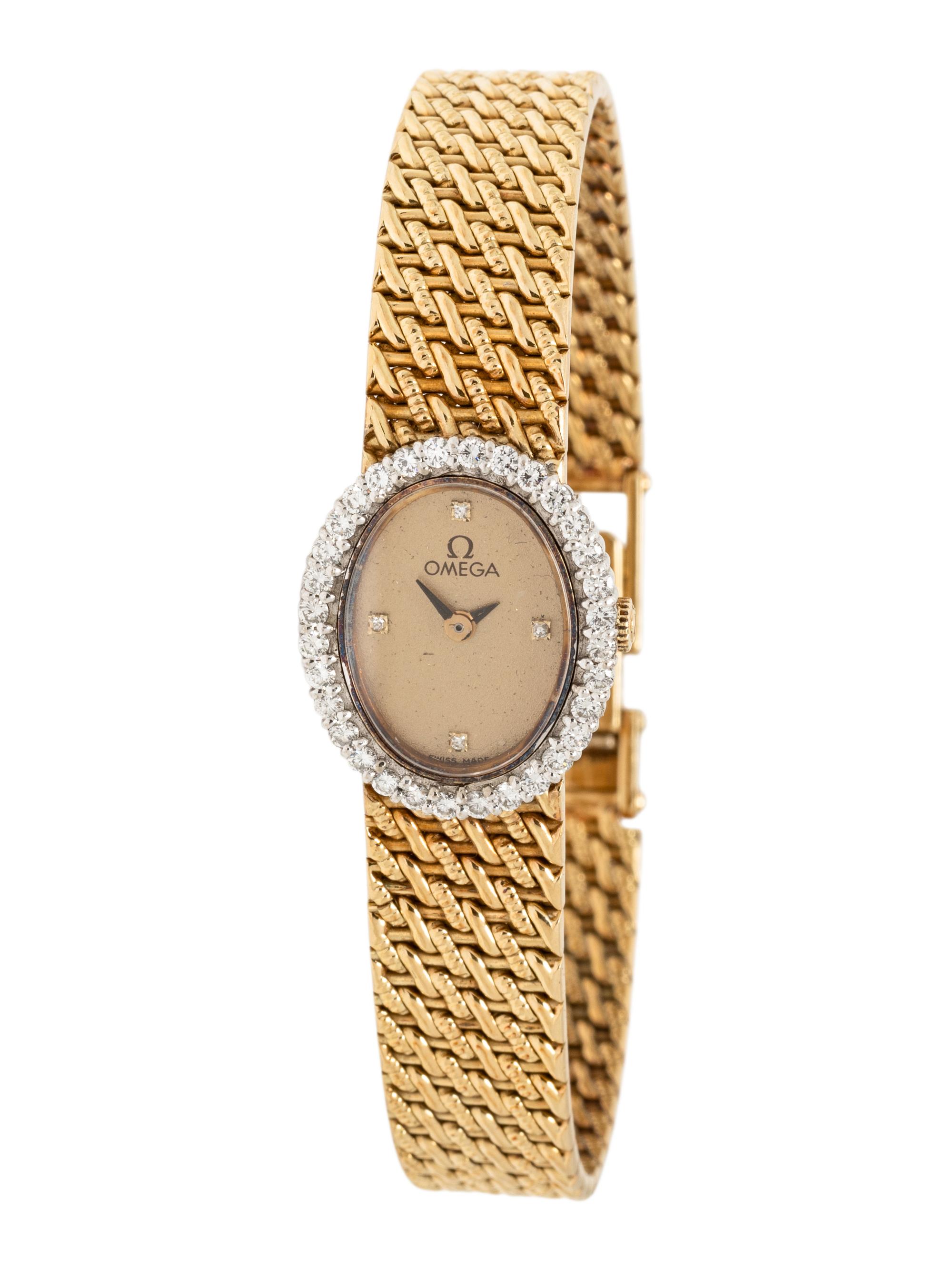 OMEGA, YELLOW GOLD AND DIAMOND WATCH