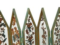 A Green-Painted and Glass Six-Panel Small Table Screen