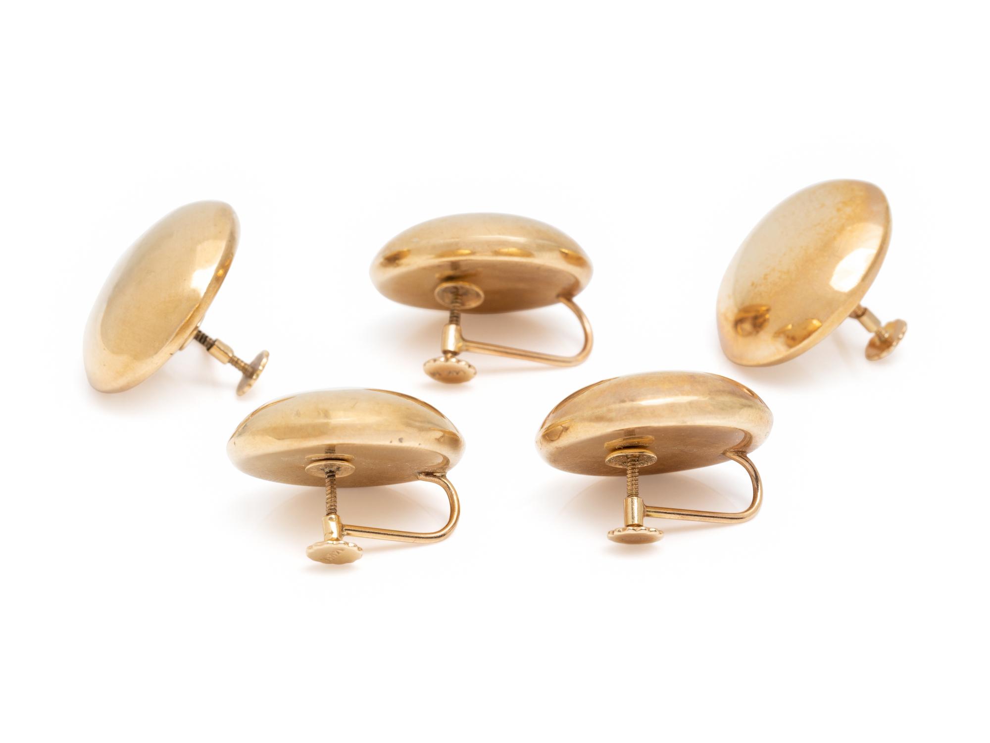 COLLECTION OF YELLOW GOLD EARCLIPS