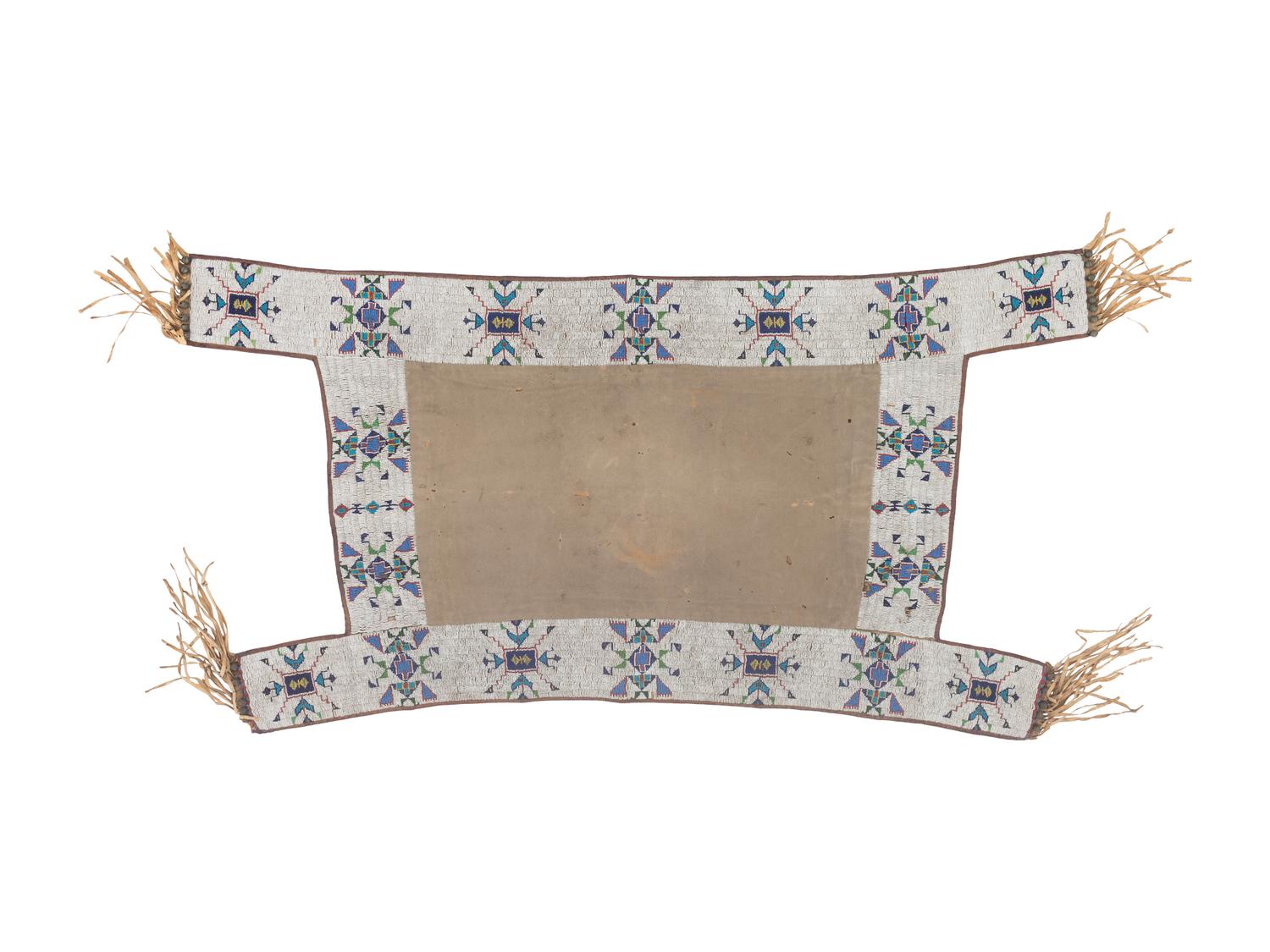 Sioux Beaded Hide Saddle Blanket