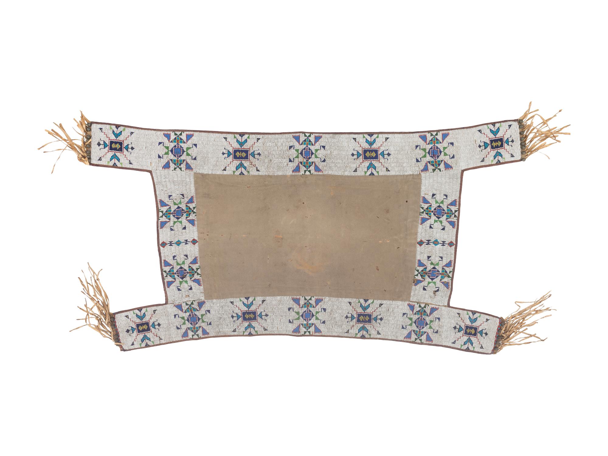 Sioux Beaded Hide Saddle Blanket