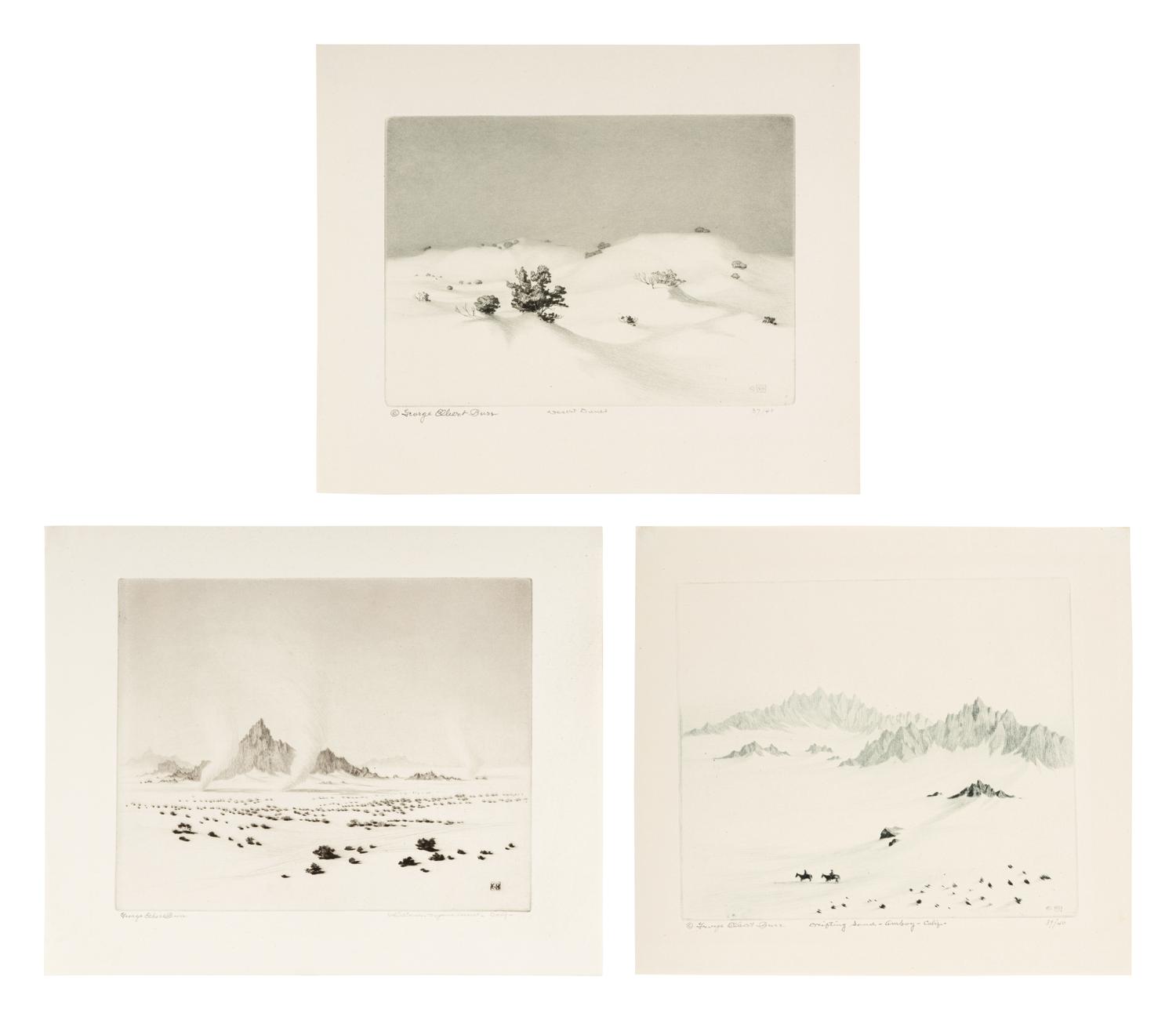Three Works: Whirlwinds, Mojave Desert, Calif-, Desert Dunes and Drifting Sand - Amboy, Calif-